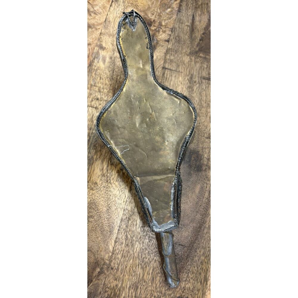 Vintage Handmade Moroccan Fire Bellow With Camel Bone Wood Brass And Leather - Picture 7 of 8